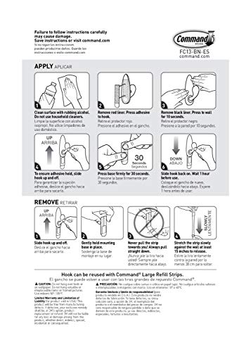 Command Large Forever Classic Metal Hook, Brushed Nickel, 2-Hooks, 4-Strips, Decorate Damage-Free