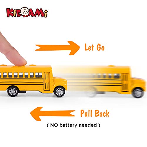 KIDAMI Die-cast Metal Toy Cars Set of 5, Openable Doors, Pull Back Car, Gift Pack for Kids (Official Car)