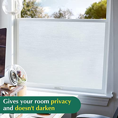 Privacy Window Film No Glue Frosted Glass Sticker for Home Office Static Anti-UV Window Paper Decorative Window Covering for Bathroom (Silver Silk, 17.5" x 78.7")