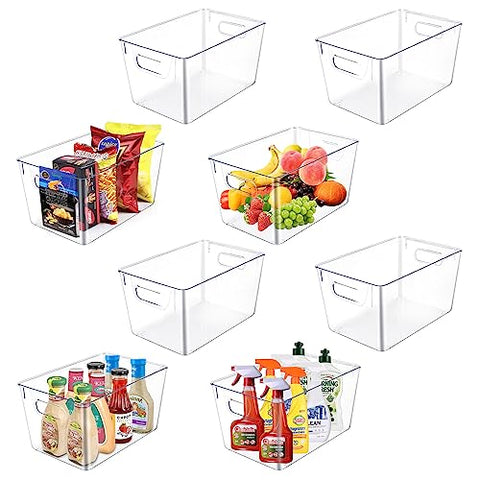 Clear Containers for Organizing, Clear Storage Bins, Clear Organizing Bins, Clear Plastic Storage Bins for Pantry, Organization Bins, Clear Bins, Clear Storage Containers, Plastic Organizer Bins
