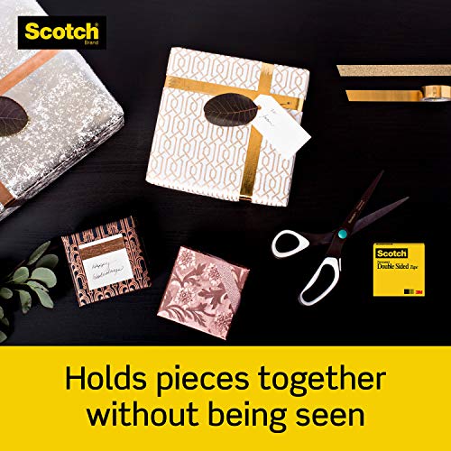 Scotch Double Sided Tape, Great for Gift Wrapping, Permanent, 1/2 in x 400 in, 2 Dispensers/Pack (137DM-2)