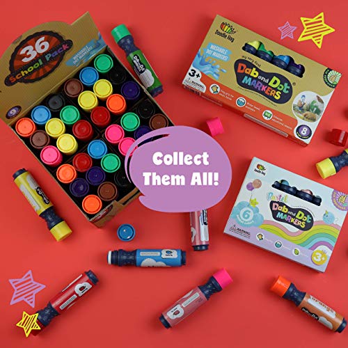 Washable Dot Markers for Toddlers Kids Preschool | 8 Colors Bingo Markers | Non Toxic Toddler Arts and Crafts Supplies | Paint Markers for Kids | PDF with 200 Dot Art Activity Sheets