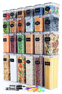 6 Pack Airtight Cereal & Dry Food Storage Container - BPA Free Plastic  Kitchen