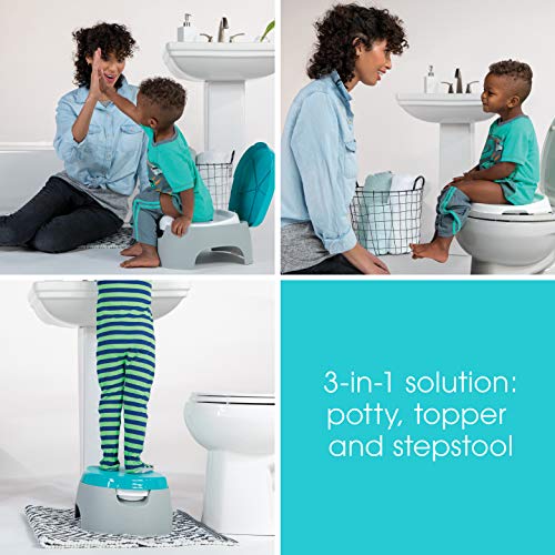 Summer Infant 3-in-1 Train with Me Potty Seat Topper and Stepstool for Toddler Training and Beyond Easy to Empty and Clean Space Saving, Multicolor, 12.7x7.7x14.8"(Pack of 1)