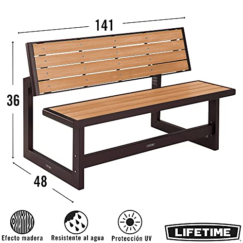 Lifetime 60054 Convertible Bench / Table, Faux Wood Construction