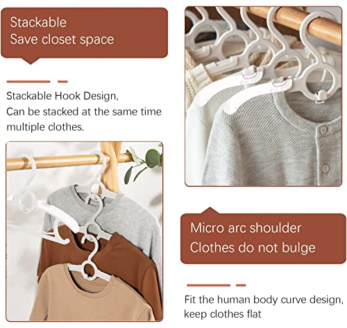 Gencuoir Baby Nursery Closet Hangers, Ultra Thin Non-Slip and Extendable Laundry Infant Pant Hanger for Newborn Clothes 20pcs11-14" Adjustable Children Coat Hanger for Girl Boy Toddler Kids Child