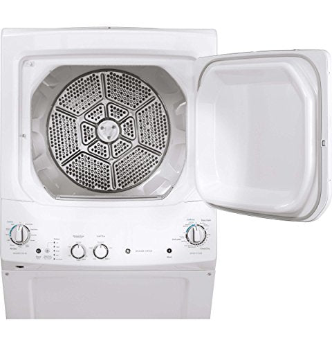 GE GUD27ESSMWW Unitized Spacemaker 3.8 Washer with Stainless Steel Basket and 5.9 Cu. Ft. Capacity Electric Dryer, White