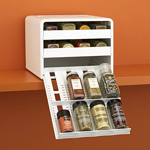 YouCopia Adjustable Spice Rack Organizer White Home Harmony