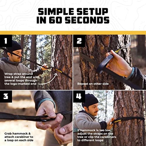 Wise Owl Outfitters Hammock for Camping Single & Double Hammocks Gear for The Outdoors Backpacking Survival or Travel - Portable Lightweight Parachute Nylon DO Navy & Lt Blue