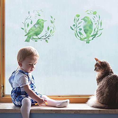 Privacy Window Film No Glue Frosted Glass Sticker for Home Office Static Anti-UV Window Paper Decorative Window Covering for Bathroom (Silver Silk, 17.5" x 78.7")
