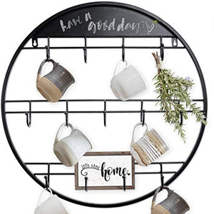 AJART Coffee Mug Rack (22.8"/13 Hooks) Large Organizers and Storage Coffee Mug Holder Wall Mounted