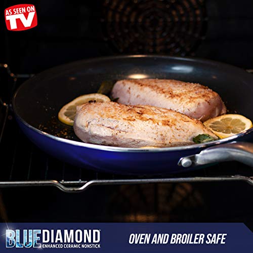  Blue Diamond Cookware Diamond Infused Ceramic Nonstick, 2QT Saucepan  Pot with Lid, PFAS-Free, Dishwasher Safe, Oven Safe, Blue: Home & Kitchen
