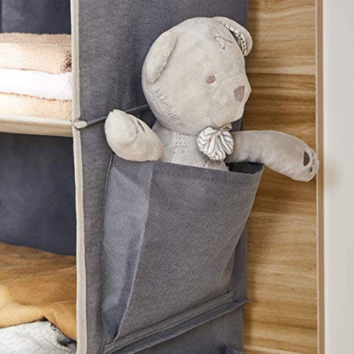 YOUDENOVA Hanging Closet Organizers and Storage, 6-Shelf Closet Hanging Storage Shelves, Grey
