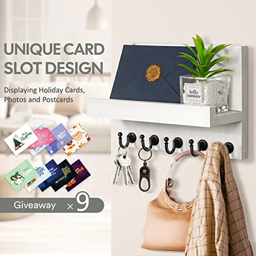 Wall Mount 3-Slot Mail Organizer With Key Hooks Gently Used In - View #13