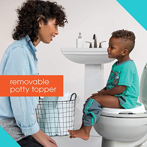 Summer Infant 3-in-1 Train with Me Potty Seat Topper and Stepstool for Toddler Training and Beyond Easy to Empty and Clean Space Saving, Multicolor, 12.7x7.7x14.8"(Pack of 1)