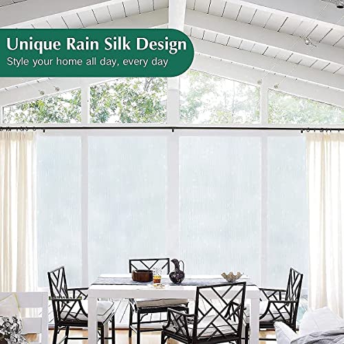 Privacy Window Film No Glue Frosted Glass Sticker for Home Office Static Anti-UV Window Paper Decorative Window Covering for Bathroom (Silver Silk, 17.5" x 78.7")