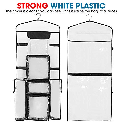 ProPik Hanging Double-Sided Gift Wrap Organizer, Wrapping Paper Storage with Multiple Front and Back Pockets, Organize Your Gift Bags Bows Ribbons 40”X17 Fits 40 Inch Rolls (Black)