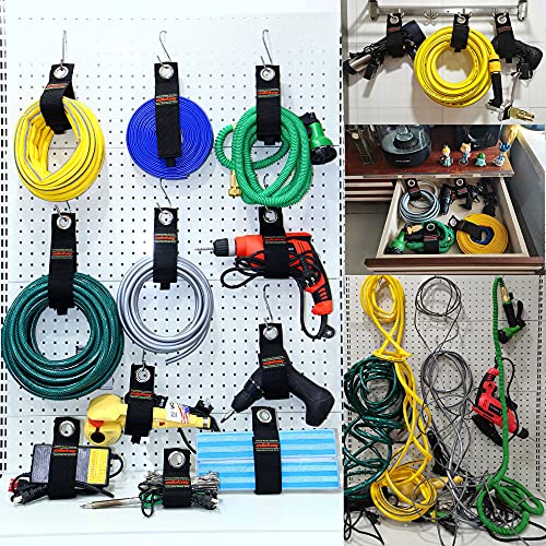 6-Pack Extension Cord Holder Straps - Hook & Loop Organizers For Cords, Hoses, Cables, Garage Storage