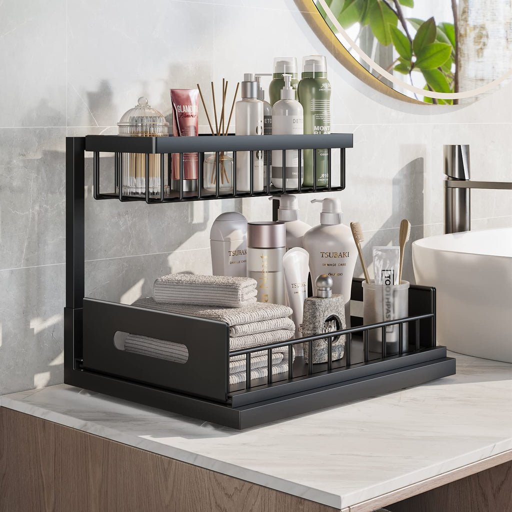 Solidhouse Under Sink Organizer 2 Tier Under Kitchen Bathroom Sink Or Home Harmony